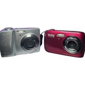 Kodak EasyShare C182 & Vivitar ViviCam F126 Digital Cameras Lot Tested Working